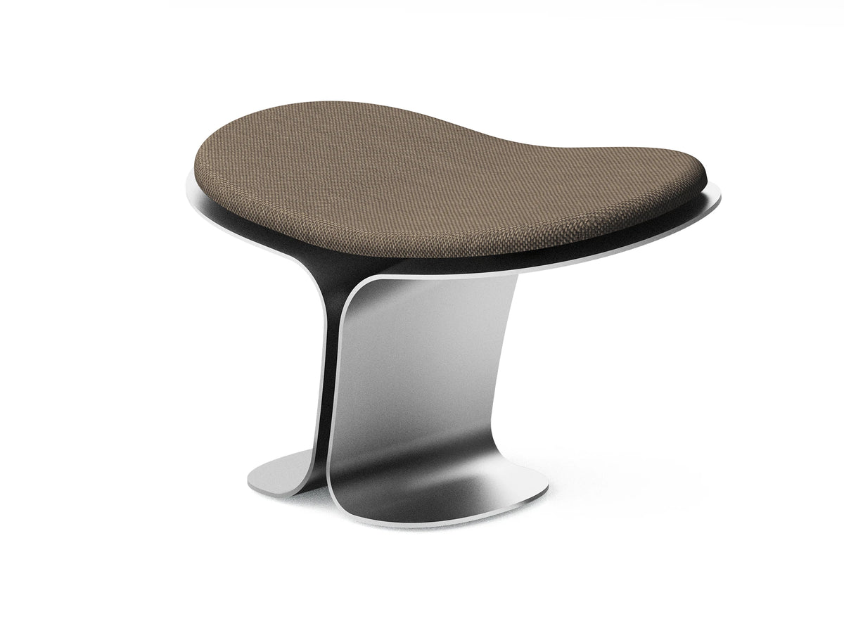 Nepenty 001 seat in taupe, wool cushion on an aluminium base